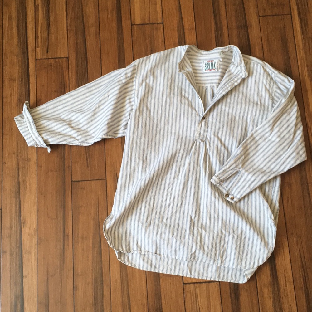 Men’s linen shirt, On The Brink, sz “bigger”